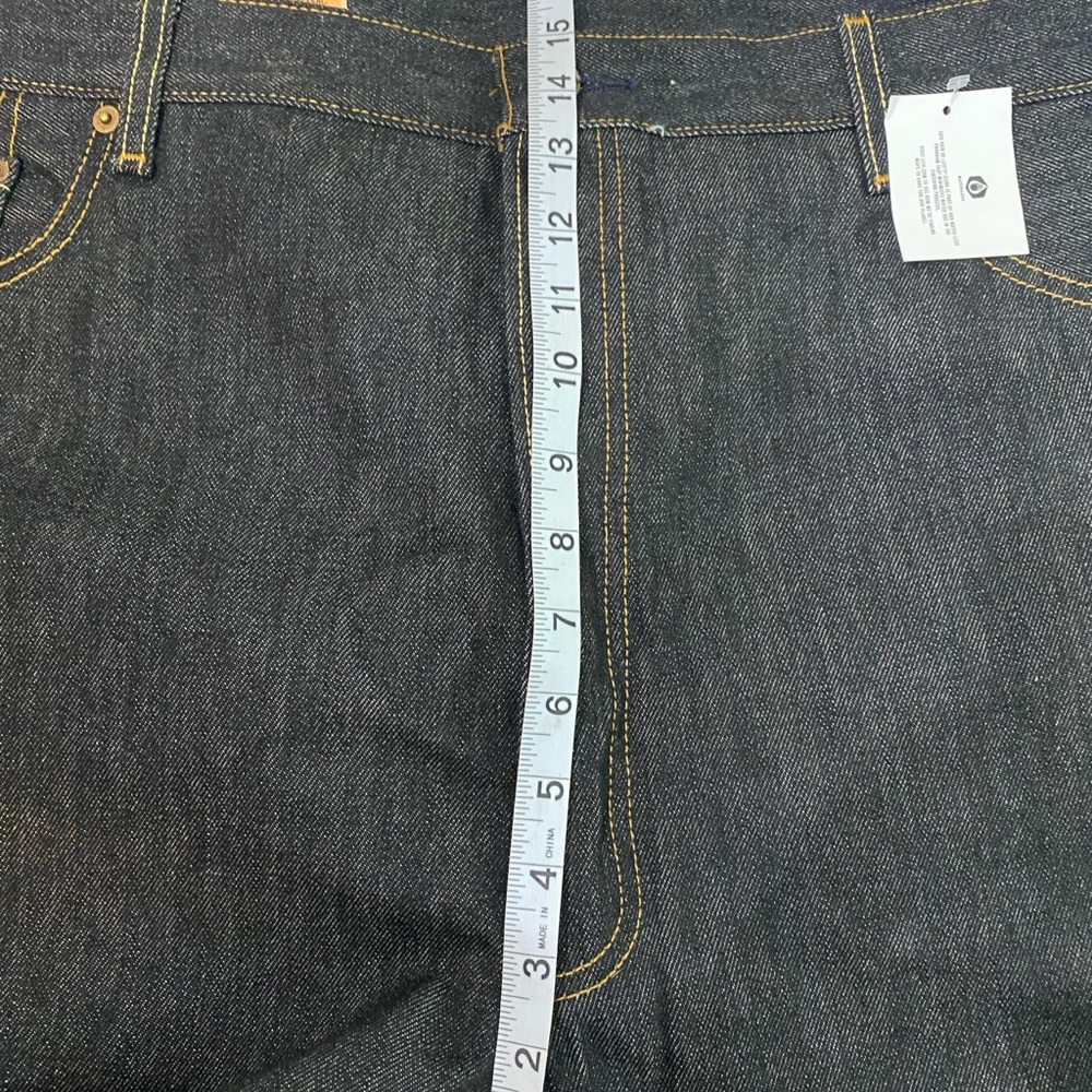 🆕 LEVI’S 501 Shrink-to-Fit Black Wash Straight Leg Button-Fly Denim Jeans 44/34 - Picture 9 of 11